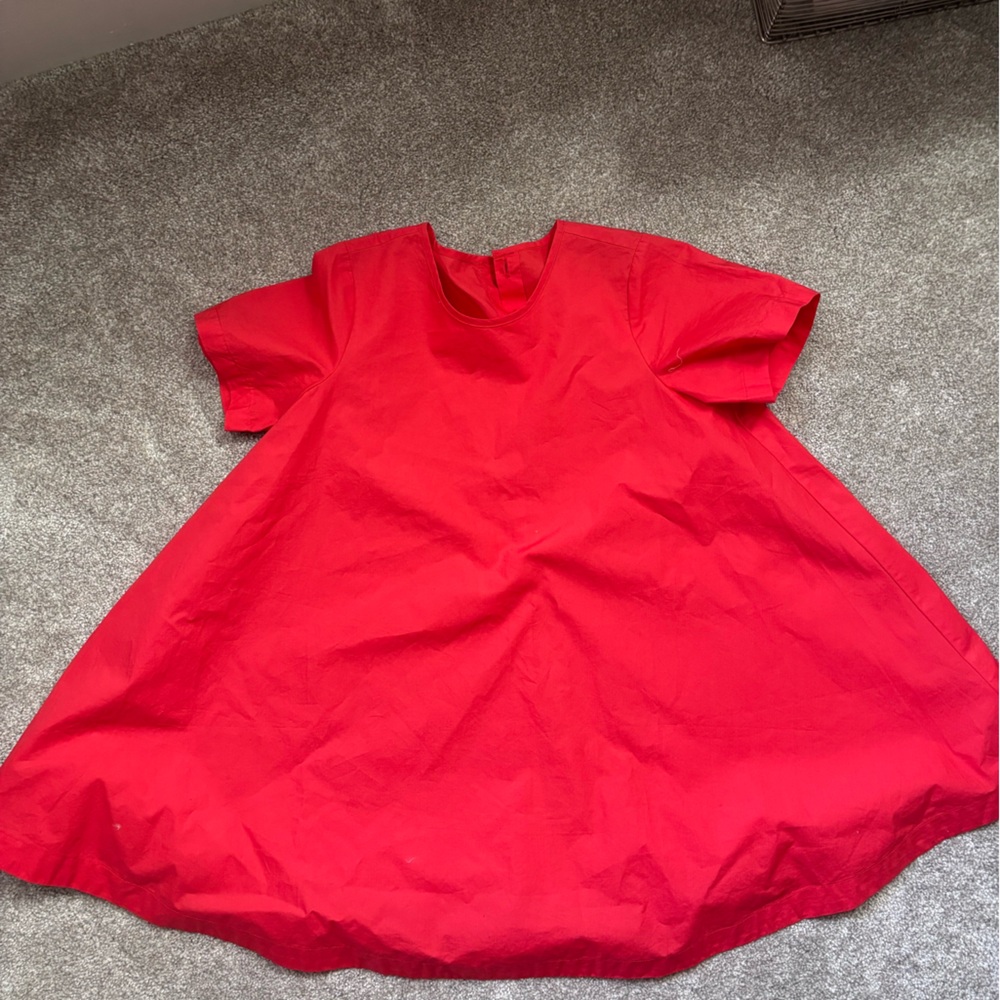 Vibrant Red Kids Casual Dress